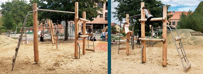 Aire de jeux en robinier personnalisée